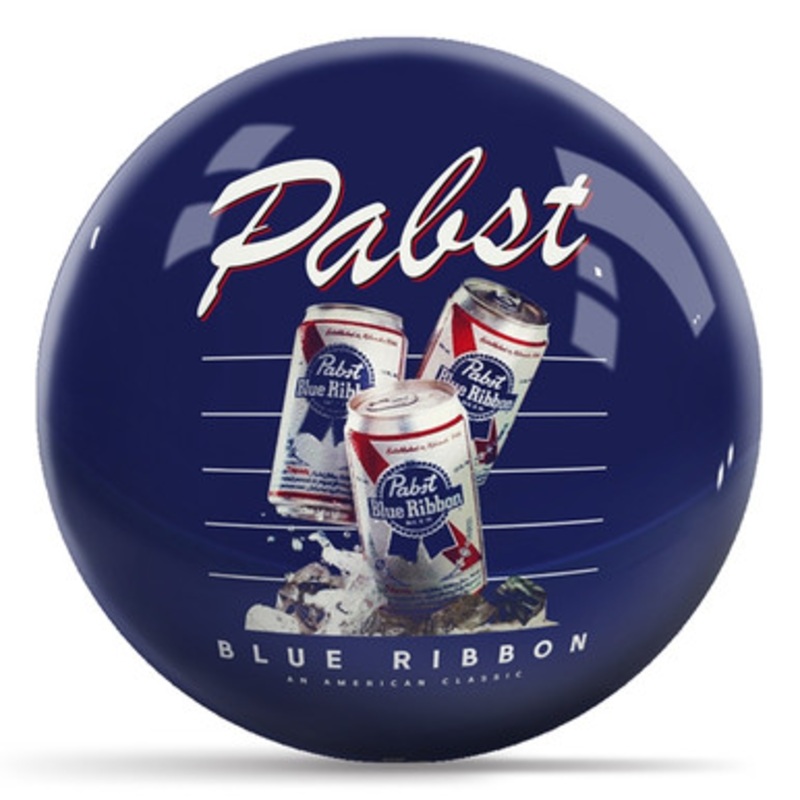OTBB Pabst Blue Ribbon Support Your Local Bartender Bowling Ball