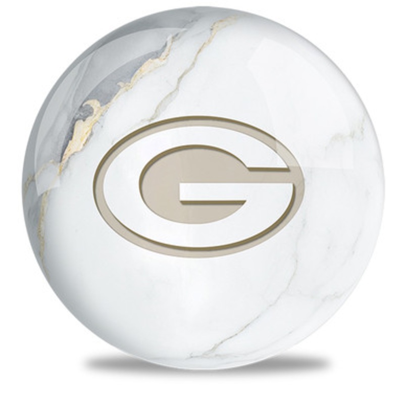OTBB NFL White Marble Green Bay Packers Bowling Ball