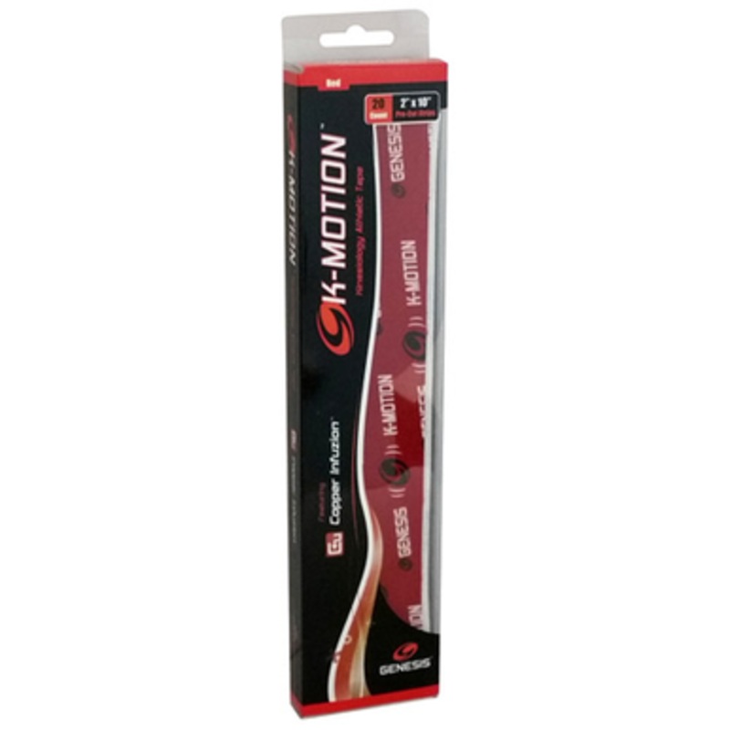 Genesis K-Motion Tape – 20 Pre-Cut Strips Red