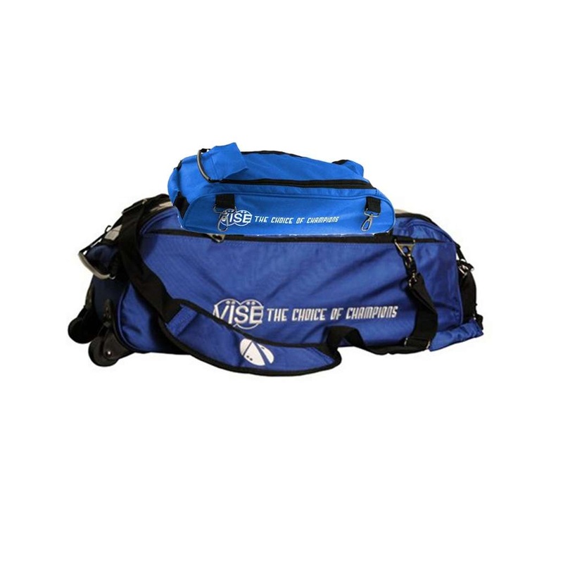 Vise Clear Top 3 Ball Tote Roller Bowling Bag with Shoe Bag- Blue