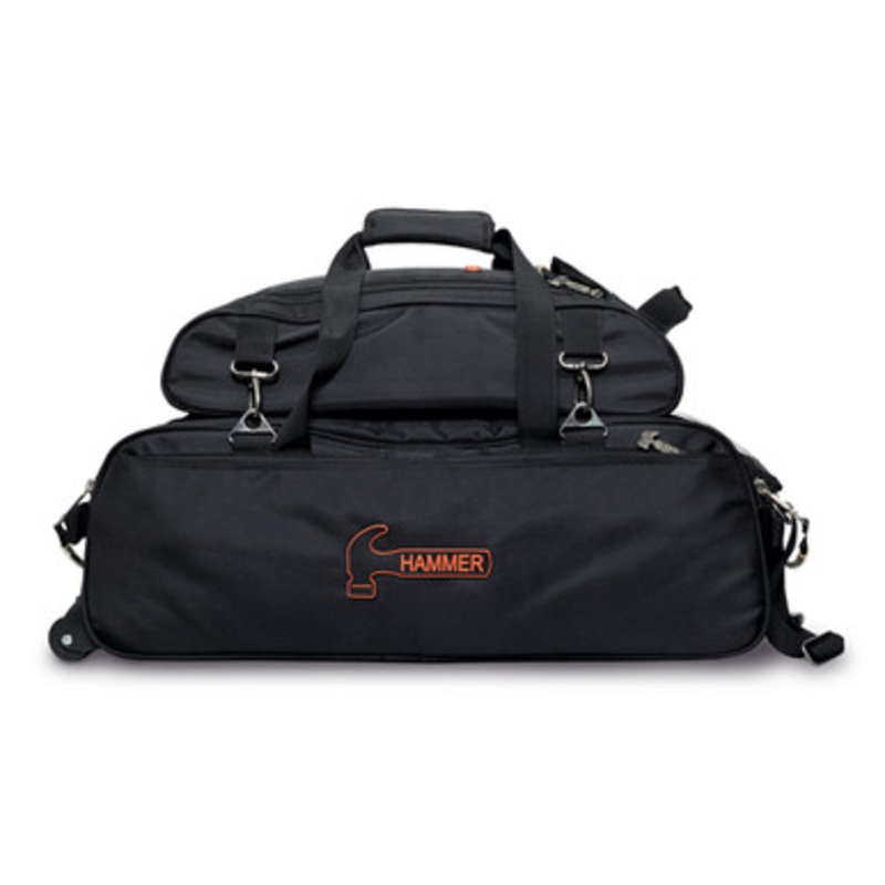 Hammer Premium Slim Triple Tote Roller Bag w/ Removable Pouch Black/Orange
