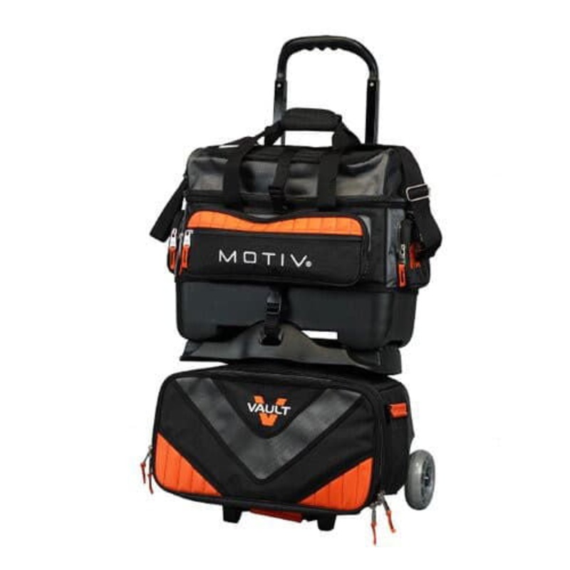 Motiv Vault 4 Ball Roller Black Orange Bowling Bag