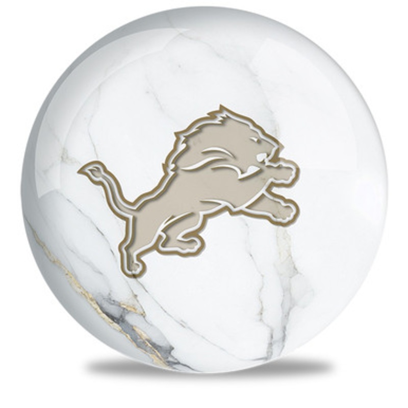 OTBB NFL White Marble Detroit Lions Bowling Ball