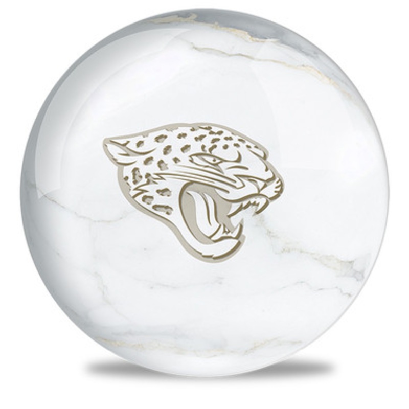 OTBB NFL White Marble Jacksonville Jaguars Bowling Ball