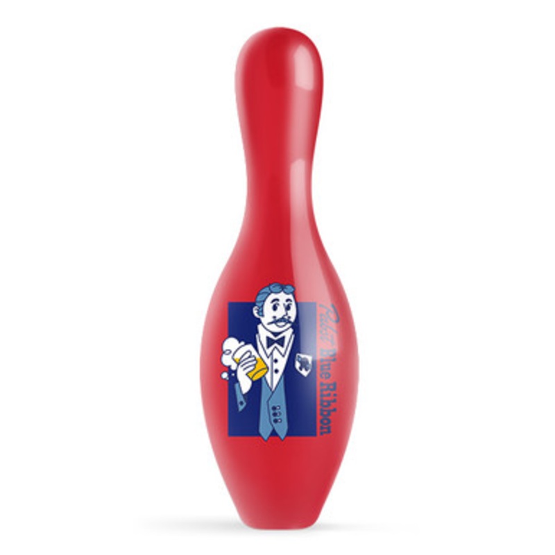 OTBB Pabst Blue Ribbon Man With A Beer Bowling Pin