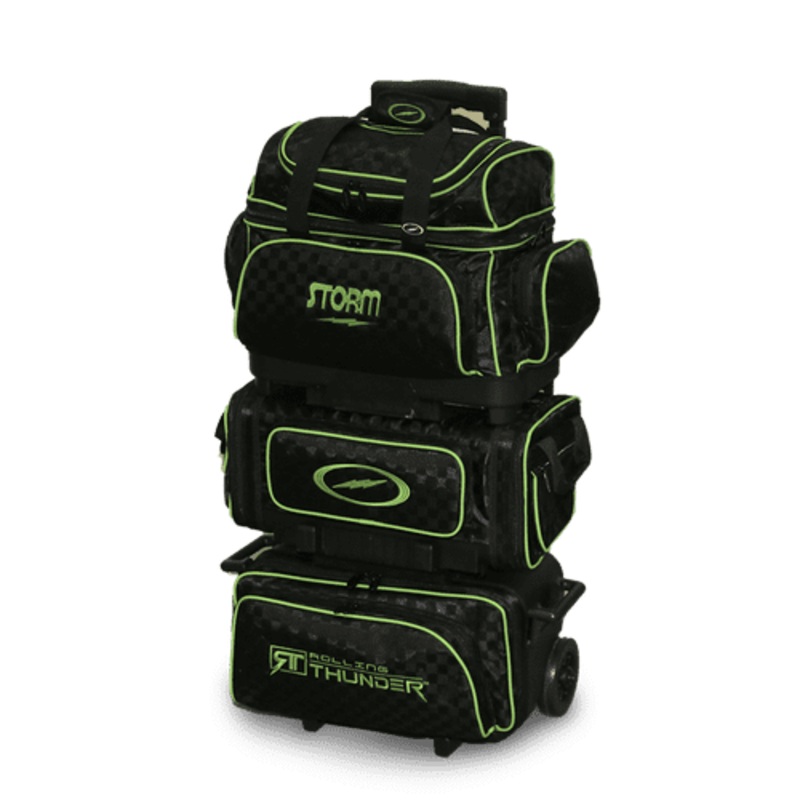 Storm Rolling Thunder 6 Ball Roller Checkered Bowling Bag Black/Lime