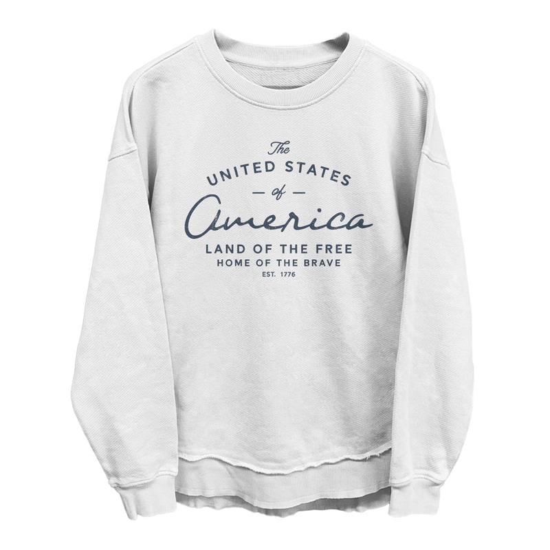 United States Of America|Coastal Terry Poncho|Oversized Corded Crew|Comfort Colors Pocket Tee|White|Pacific Blue|Ivory|Butter|Blue Jean|Grey