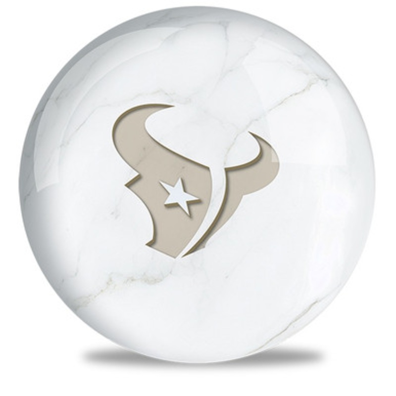OTBB NFL White Marble Houston Texans Bowling Ball