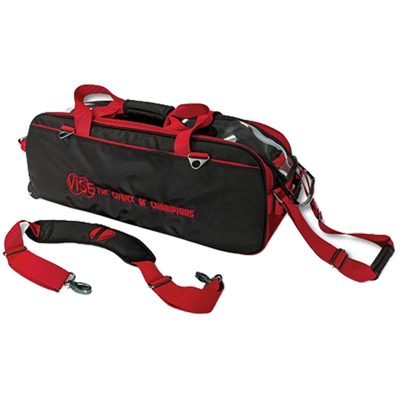 Vise 3-Ball Tote Clear Top – Black / Red