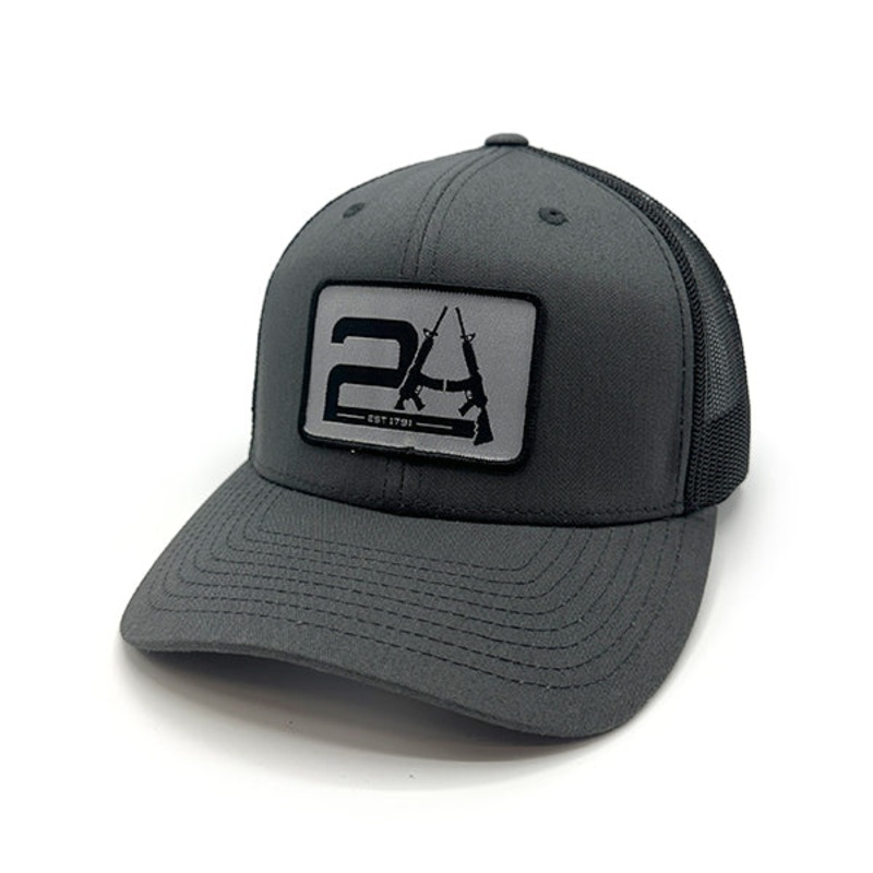 2A Est 1791 Woven Patch Hat|Curved Bill Snapback|Charcoal And Black|Black