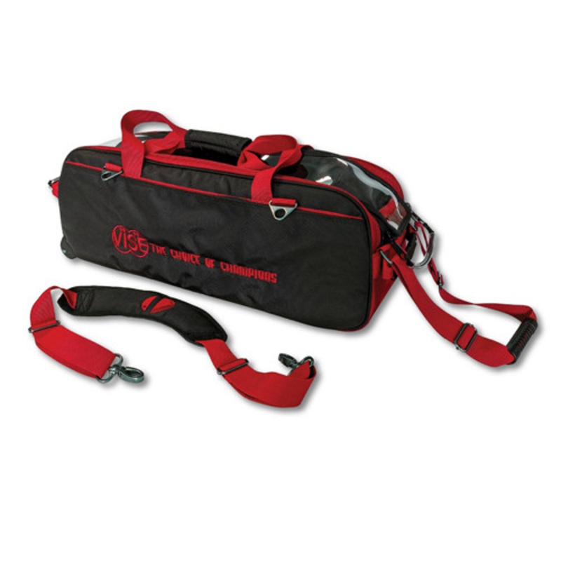 Vise 3 Ball Tote Roller Bowling Bag – Black/Red