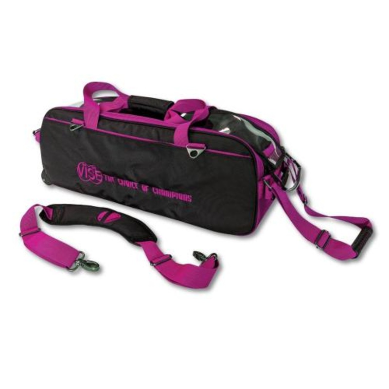 Vise 3-Ball Tote Clear Top – Black / Pink