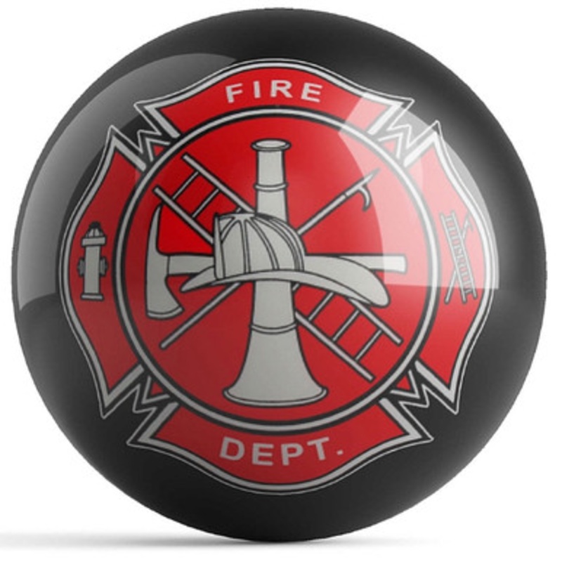OTBB Fire Department Shield Black Bowling Ball