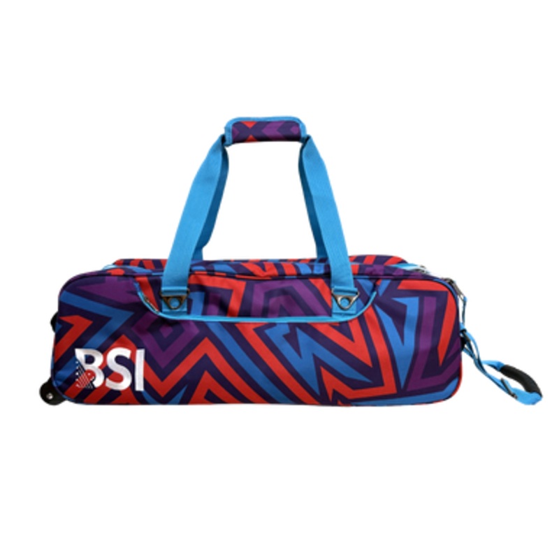 BSI Triple Tote Bag Teal/Purple/Red Print