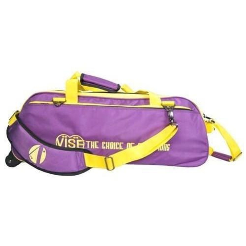 Vise Clear Top 3 Ball Tote Purple Yellow Bowling Bag
