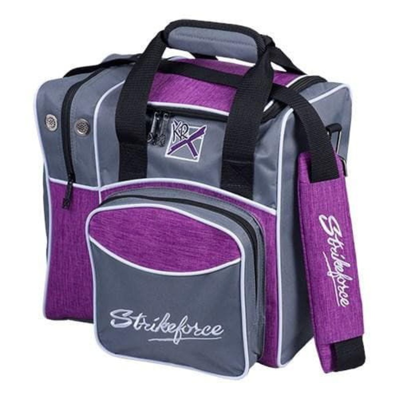 KR Strikeforce Flexx Single Tote Grey Purple Bowling Bag