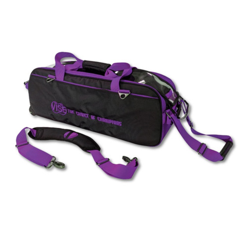 Vise 3 Ball Tote Roller Bowling Bag – Black/Purple