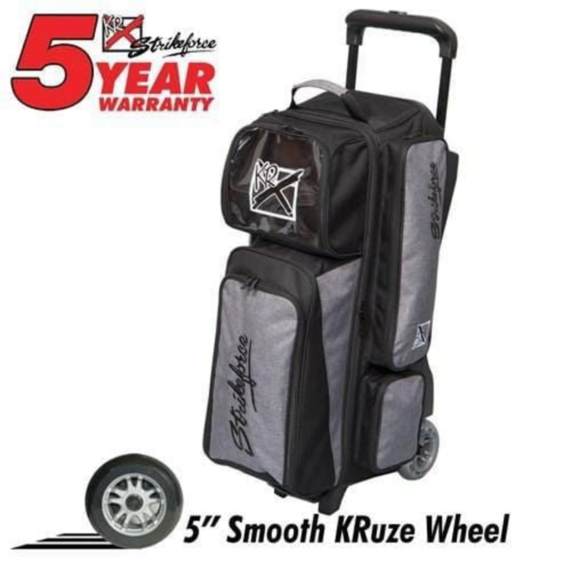 KR Strikeforce Krush Stone Black Triple Roller Bowling Bag