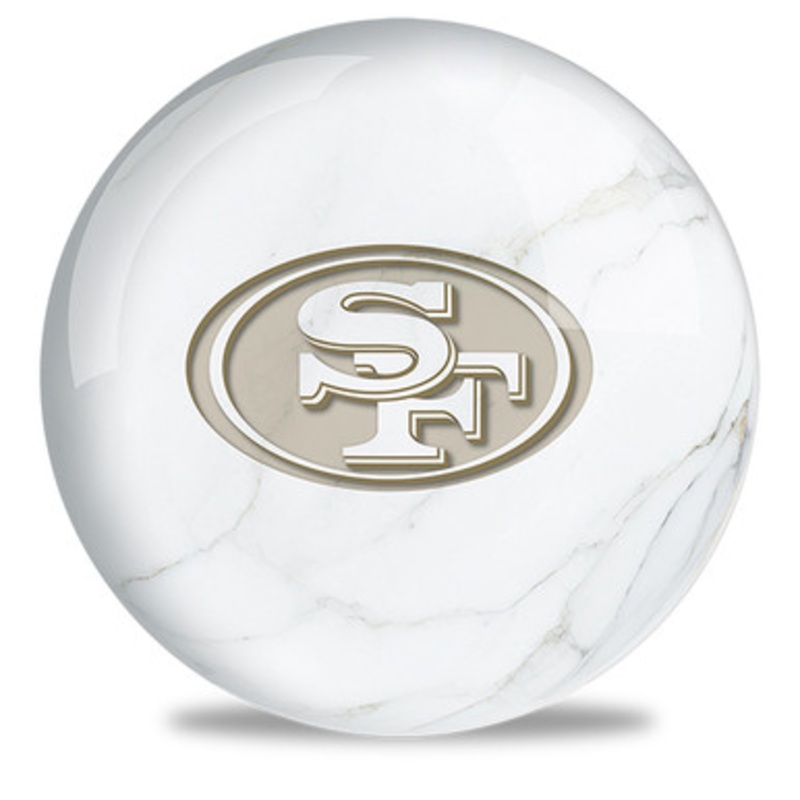 OTBB NFL White Marble San Francisco 49ers Bowling Ball