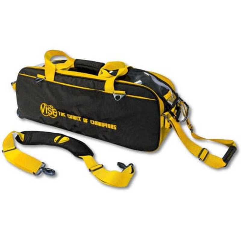 Vise Clear Top 3 Ball Tote Black/Yellow Bowling Bag