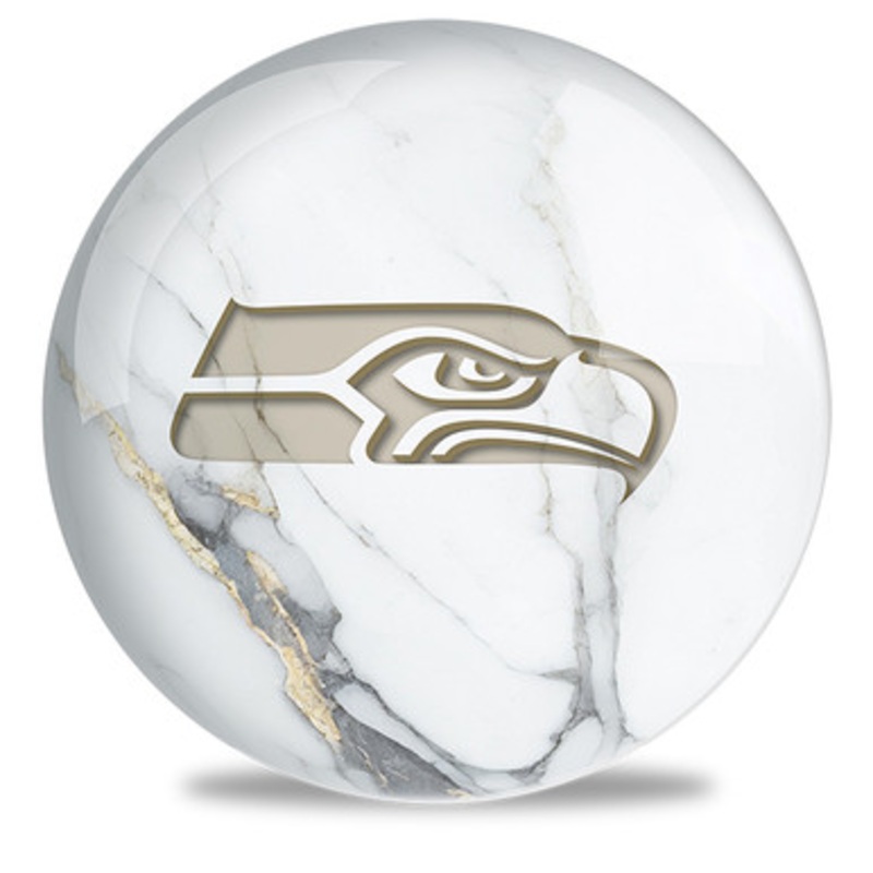 OTBB NFL White Marble Seattle Seahawks Bowling Ball