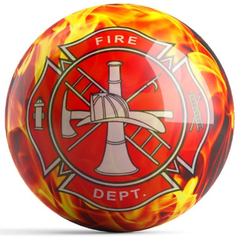 OTBB Fire Department Yellow Fire Bowling Ball