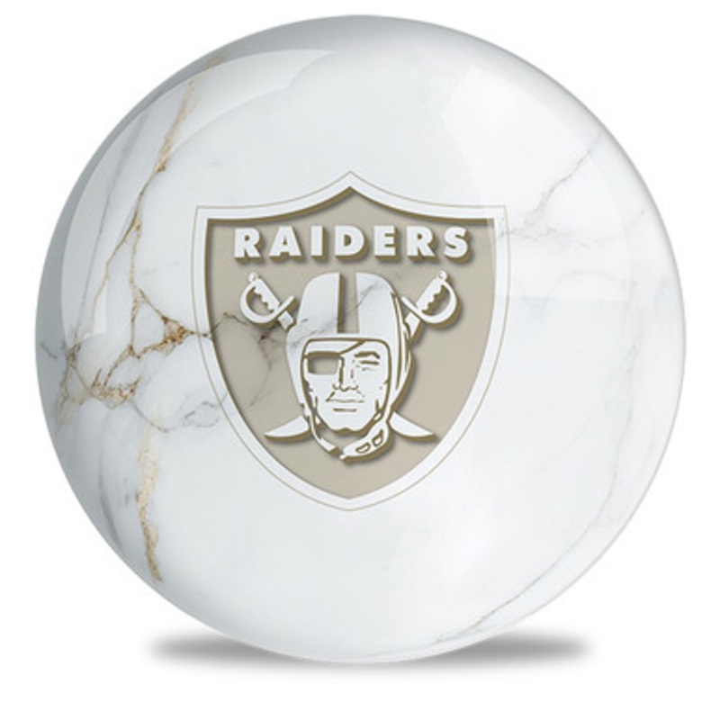 OTBB NFL White Marble Las Vegas Raiders Bowling Ball