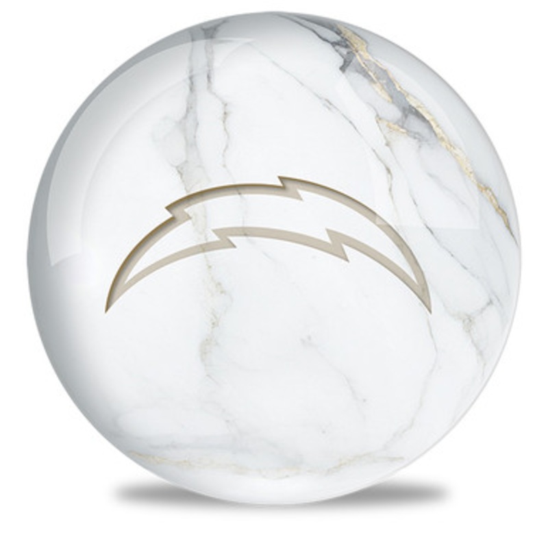 OTBB NFL White Marble Los Angeles Chargers Bowling Ball