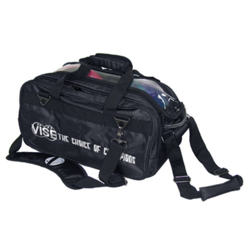 Vise Clear Top Double Tote Roller Bag Black
