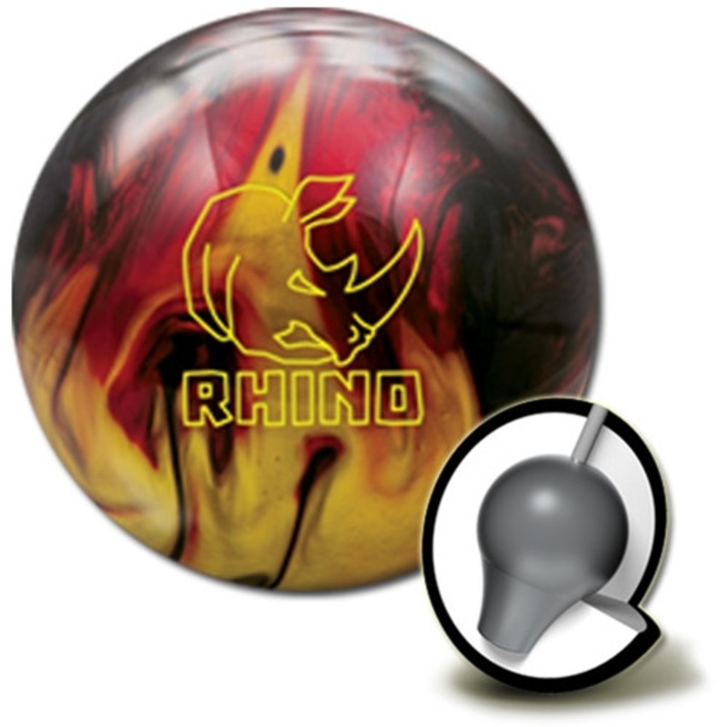 Brunswick Rhino Bowling Ball – Red/Black/Gold Pearl