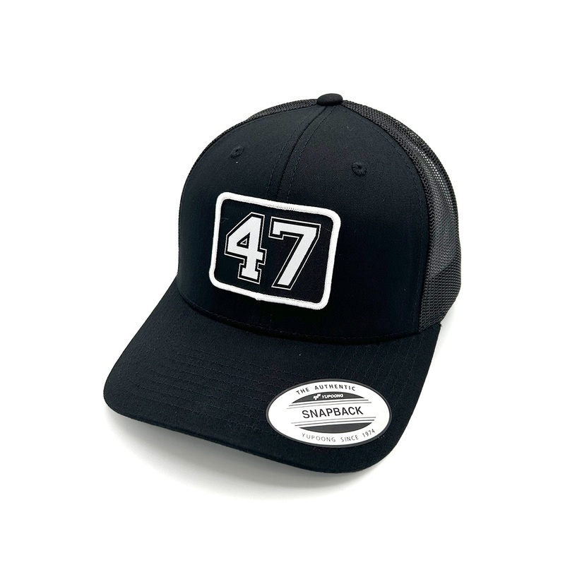 47 Woven Patch Hat|Curved Bill Snapback|Black|Black and Charcoal|Heather And White|Heather Stars And Stripes