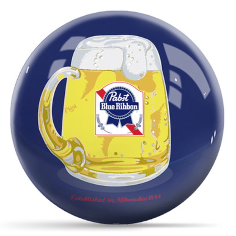 OTBB Pabst Blue Ribbon Beer Mug Bowling Ball